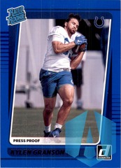 2021 Panini Donruss Rated Rookie Blue Press Proof Kylen Granson RC #321 Colts